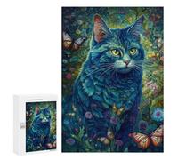 Puzzle 300 PCS pour Adolescents Cute Cat Butterfly Puzzle pour Adultes Jouets Anti-Stress Difficile Idéal comme Cadeau 300 PCS