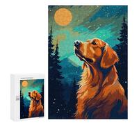 Puzzle 300 PCS pour Adolescents Cute Golden Dog Pixel Art Jeux De Puzzle Relaxants, Défi Difficile, Cadeaux Uniques pour Anniversaire Et Noël 300 PCS