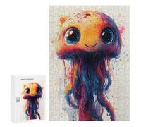 Puzzle 300 PCS pour Adolescents Cute Jellyfish Illustration Puzzle Adulte Jeu Manuel Décoration Intérieure Cadeaux Uniques pour Anniversaire Et Noël 300 PCS