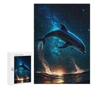 Puzzle 300 PCS pour Adolescents Dolphin Space Puzzle Adulte Jeu Manuel Décoration Intérieure Cadeaux Uniques pour Anniversaire Et Noël 300 PCS