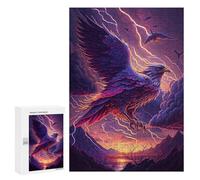 Puzzle 300 PCS pour Adolescents Eagle Lightning Storm Fantasy Artwork Casse-têtes pour Adolescents Analyse Et Logique Interaction Parent-Enfant Jeux Stimulants Jouets 300 PCS