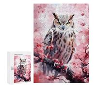 Puzzle 300 PCS pour Adolescents Eagle Owl Cherry Blossom Puzzle pour Adultes Jouets Anti-Stress Difficile Idéal comme Cadeau 300 PCS