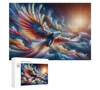 Puzzle 300 PCS pour Adolescents Eagle Soaring in Colorful Sky Puzzle pour Adultes, Jouet, Décoration Murale, Améliore La Mémoire, Aide À Exercer Le Cerveau 300 PCS