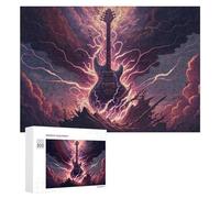 Puzzle 300 PCS pour Adolescents Electric Guitar Storm Puzzles pour Adultes Jeux Relaxants Décoration Intérieure Cadeaux Uniques pour Anniversaire Et Noël 300 PCS