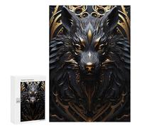 Puzzle 300 PCS pour Adolescents Elegant Golden Legend Wolf Puzzle pour Adultes Jeux Relaxants Décoration Parfaite, pour Toute La Famille 300 PCS