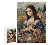 Puzzle 300 PCS pour Adolescents Embroidered Mona Lisa Puzzle Jeux De Famille Assemblage De Motifs Cadeaux Uniques pour Anniversaire Et Noël 300 PCS