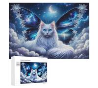 Puzzle 300 PCS pour Adolescents Enchanted Celestial Cat Wings Puzzles pour Adultes Jeu Familial Course De Vitesse Manuelle Cadeaux Anti-Stress 300 PCS