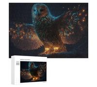 Puzzle 300 PCS pour Adolescents Enchanted Glowing Owl Artwork Puzzle pour Adultes Jeu De Réflexion, Analyse Et Logique, Idéal comme Cadeau 300 PCS