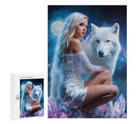 Puzzle 300 PCS pour Adolescents Enchanted Moonlit Wolf Fantasy Puzzles pour Adultes : Améliorent La Mémoire, Difficiles Et Stimulants, Cadeaux De Noël Et d'anniversaire 300 PCS