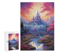 Puzzle 300 PCS pour Adolescents Fantasy Castle Landscape Puzzle pour Adolescents Améliore La Mémoire Défi À Compléter Amusant en Famille Et Soirée Jeux 300 PCS