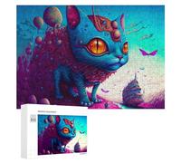 Puzzle 300 PCS pour Adolescents Fantasy Cat in A Whimsical World -1 Puzzle pour Adultes Jeu De Réflexion, Analyse Et Logique, Idéal comme Cadeau 300 PCS
