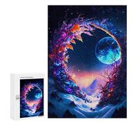 Puzzle 300 PCS pour Adolescents Fantasy Moonlit Forest Scene Puzzles pour Adultes : Améliorent La Mémoire, Difficiles Et Stimulants, Cadeaux De Noël Et d'anniversaire 300 PCS
