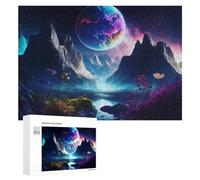 Puzzle 300 PCS pour Adolescents Fantasy Planet Over Mountain Range Puzzle pour Adultes, Jouet, Décoration Murale, Améliore La Mémoire, Aide À Exercer Le Cerveau 300 PCS