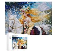 Puzzle 300 PCS pour Adolescents Fantasy Queen on A White Horse Puzzle pour Adultes Jeu De Réflexion, Analyse Et Logique, Idéal comme Cadeau 300 PCS