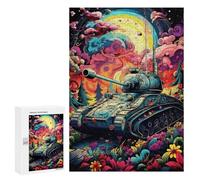 Puzzle 300 PCS pour Adolescents Fantasy Tank in Bloom Puzzle pour Adultes, Jouet, Décoration Murale, Améliore La Mémoire, Aide À Exercer Le Cerveau 300 PCS