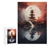 Puzzle 300 PCS pour Adolescents Fantasy Temple At Night Puzzle Adulte Jeu Manuel Décoration Intérieure Cadeaux Uniques pour Anniversaire Et Noël 300 PCS