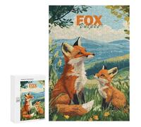 Puzzle 300 PCS pour Adolescents Fox Family Jeux De Puzzle Relaxants, Défi Difficile, Cadeaux Uniques pour Anniversaire Et Noël 300 PCS
