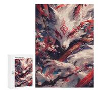 Puzzle 300 PCS pour Adolescents Fox Spirit with Cherry Blossoms Puzzles pour Adultes : Améliorent La Mémoire, Difficiles Et Stimulants, Cadeaux De Noël Et d'anniversaire 300 PCS