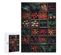 Puzzle 300 PCS pour Adolescents Fresh Organic Vegetables Variety Pack Casse-têtes pour Adolescents Analyse Et Logique Interaction Parent-Enfant Jeux Stimulants Jouets 300 PCS