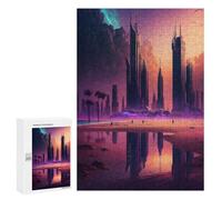 Puzzle 300 PCS pour Adolescents Future City Reflections Puzzle Adulte Jeu Manuel Décoration Intérieure Cadeaux Uniques pour Anniversaire Et Noël 300 PCS