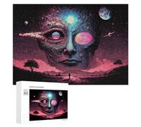 Puzzle 300 PCS pour Adolescents Galactic Dreamscape A Surreal Journey Through Space and Time Puzzles pour Adultes Jeux De Détente Décoration Parfaite Interaction Parent-Enfant 300 PCS
