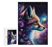Puzzle 300 PCS pour Adolescents Galactic Fox Fantasy Art Print Puzzle pour Adolescents Améliore La Mémoire Défi À Compléter Amusant en Famille Et Soirée Jeux 300 PCS