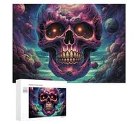 Puzzle 300 PCS pour Adolescents Galactic Skull Cosmic Artwork Puzzle pour Adultes Jeu De Réflexion, Analyse Et Logique, Idéal comme Cadeau 300 PCS