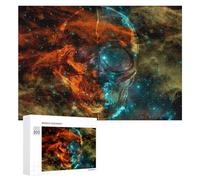 Puzzle 300 PCS pour Adolescents Galactic Skull Nebula Artwork Puzzle pour Adultes Jeu De Réflexion, Analyse Et Logique, Idéal comme Cadeau 300 PCS