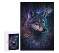 Puzzle 300 PCS pour Adolescents Galactic Wolf Fantasy Art Print -5 Puzzle pour Adolescents Améliore La Mémoire Défi À Compléter Amusant en Famille Et Soirée Jeux 300 PCS