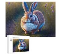 Puzzle 300 PCS pour Adolescents Giant Bunny Rabbit in Field Puzzle pour Adultes Jeu De Réflexion, Analyse Et Logique, Idéal comme Cadeau 300 PCS