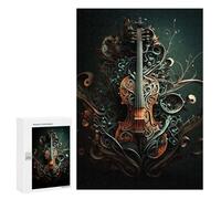 Puzzle 300 PCS pour Adolescents Guitar Music Puzzles pour Adultes Jeu Familial Décoration Intérieure pour Anniversaire, Noël 300 PCS