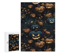 Puzzle 300 PCS pour Adolescents Halloween Pumpkin Patch Puzzle pour Adolescents Améliore La Mémoire Défi À Compléter Amusant en Famille Et Soirée Jeux 300 PCS