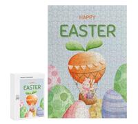 Puzzle 300 PCS pour Adolescents Happy Easter Puzzles pour Adultes Jeux De Détente Décoration Intérieure Cadeaux Uniques pour Anniversaire Et Noël 300 PCS