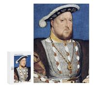 Puzzle 300 PCS pour Adolescents Henry VIII Portrait Puzzle Jeux De Famille Assemblage De Motifs Cadeaux Uniques pour Anniversaire Et Noël 300 PCS