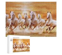 Puzzle 300 PCS pour Adolescents Horses Running Wild in Sunset Puzzle pour Adultes, Jouet, Décoration Murale, Améliore La Mémoire, Aide À Exercer Le Cerveau 300 PCS