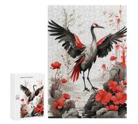 Puzzle 300 PCS pour Adolescents Japanese Ink Crane Bird Puzzle pour Adultes Jouets Anti-Stress Difficile Idéal comme Cadeau 300 PCS