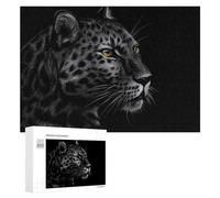 Puzzle 300 PCS pour Adolescents Leopard Portrait Wild Majesty Puzzle pour Adultes Jeu De Réflexion, Analyse Et Logique, Idéal comme Cadeau 300 PCS