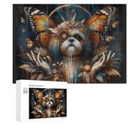 Puzzle 300 PCS pour Adolescents Magical Butterfly Dog Artwork Puzzles pour Adultes Jeu Familial Course De Vitesse Manuelle Cadeaux Anti-Stress 300 PCS