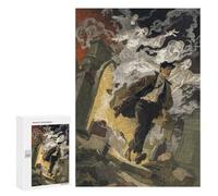 Puzzle 300 PCS pour Adolescents Man Running from Ghosts Jeux De Puzzle Relaxants, Défi Difficile, Cadeaux Uniques pour Anniversaire Et Noël 300 PCS