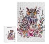 Puzzle 300 PCS pour Adolescents Minimalist Owl Paint Puzzle Adulte Jeu Manuel Décoration Intérieure Cadeaux Uniques pour Anniversaire Et Noël 300 PCS