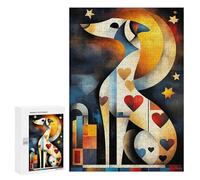 Puzzle 300 PCS pour Adolescents Modern Cubism Dog Jeux De Puzzle Relaxants, Défi Difficile, Cadeaux Uniques pour Anniversaire Et Noël 300 PCS