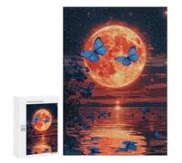 Puzzle 300 PCS pour Adolescents Moonlit Butterfly Reflections Puzzles pour Adultes : Améliorent La Mémoire, Difficiles Et Stimulants, Cadeaux De Noël Et d'anniversaire 300 PCS