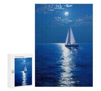 Puzzle 300 PCS pour Adolescents Moonlit Ocean Serenity Puzzles pour Adultes : Améliorent La Mémoire, Difficiles Et Stimulants, Cadeaux De Noël Et d'anniversaire 300 PCS