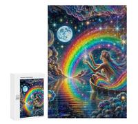 Puzzle 300 PCS pour Adolescents Moonlit Rainbow Dreams Puzzles pour Adultes Jeux De Détente Décoration Intérieure Cadeaux Uniques pour Anniversaire Et Noël 300 PCS