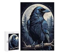 Puzzle 300 PCS pour Adolescents Moonlit Raven Jeux De Puzzle Relaxants, Défi Difficile, Cadeaux Uniques pour Anniversaire Et Noël 300 PCS