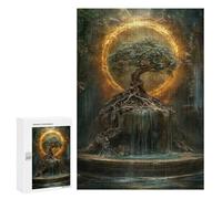 Puzzle 300 PCS pour Adolescents Mystical Tree with Fire Ring Jeux De Puzzle Relaxants, Défi Difficile, Cadeaux Uniques pour Anniversaire Et Noël 300 PCS
