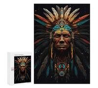 Puzzle 300 PCS pour Adolescents Native American Headdress Artwork -1 Puzzles pour Adultes Jeux De Détente Décoration Parfaite Interaction Parent-Enfant 300 PCS