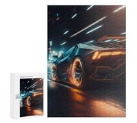 Puzzle 300 PCS pour Adolescents Neon Future Car Drive -2 Puzzle pour Adultes Jeu De Réflexion, Analyse Et Logique, Idéal comme Cadeau 300 PCS