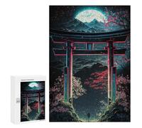 Puzzle 300 PCS pour Adolescents Neon Torii Gate Dreamscape Puzzles pour Adultes Jeu Familial Course De Vitesse Manuelle Cadeaux Anti-Stress 300 PCS