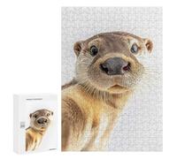 Puzzle 300 PCS pour Adolescents Otter Selfie Puzzle Jeux De Famille Assemblage De Motifs Cadeaux Uniques pour Anniversaire Et Noël 300 PCS